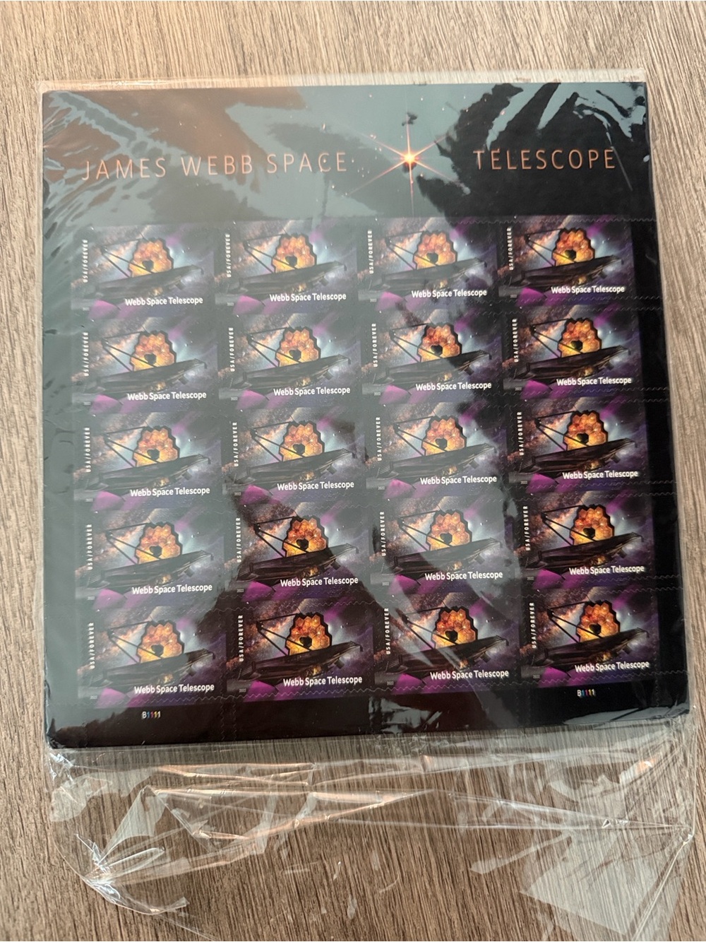 100 stamps James Webb Space Telescope Commemorative Stamp Sheet - Black/Purple